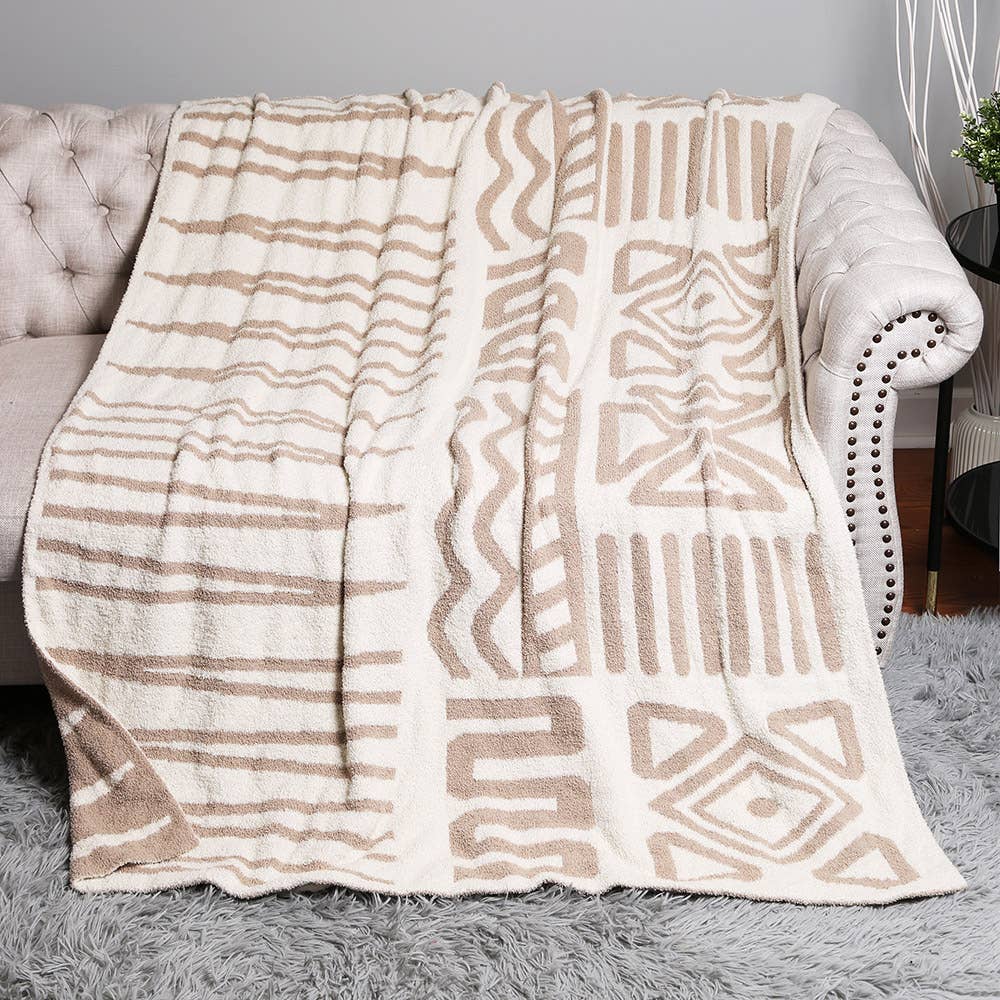 Aztec Patterned Reversible Throw Blanket
