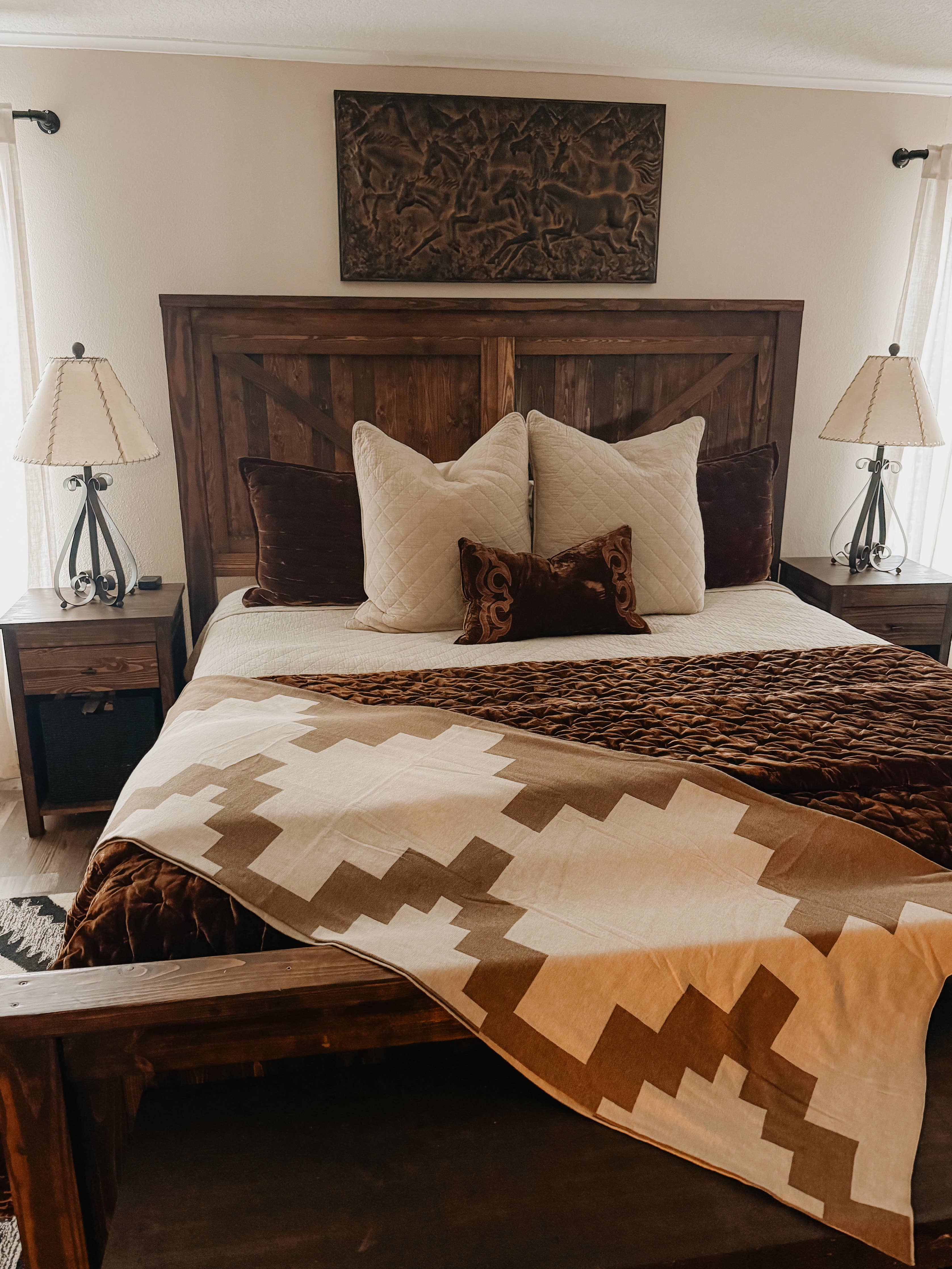 PRESIDIO Chocolate + Cream Luxury Cotton Throw LUXURY THROW