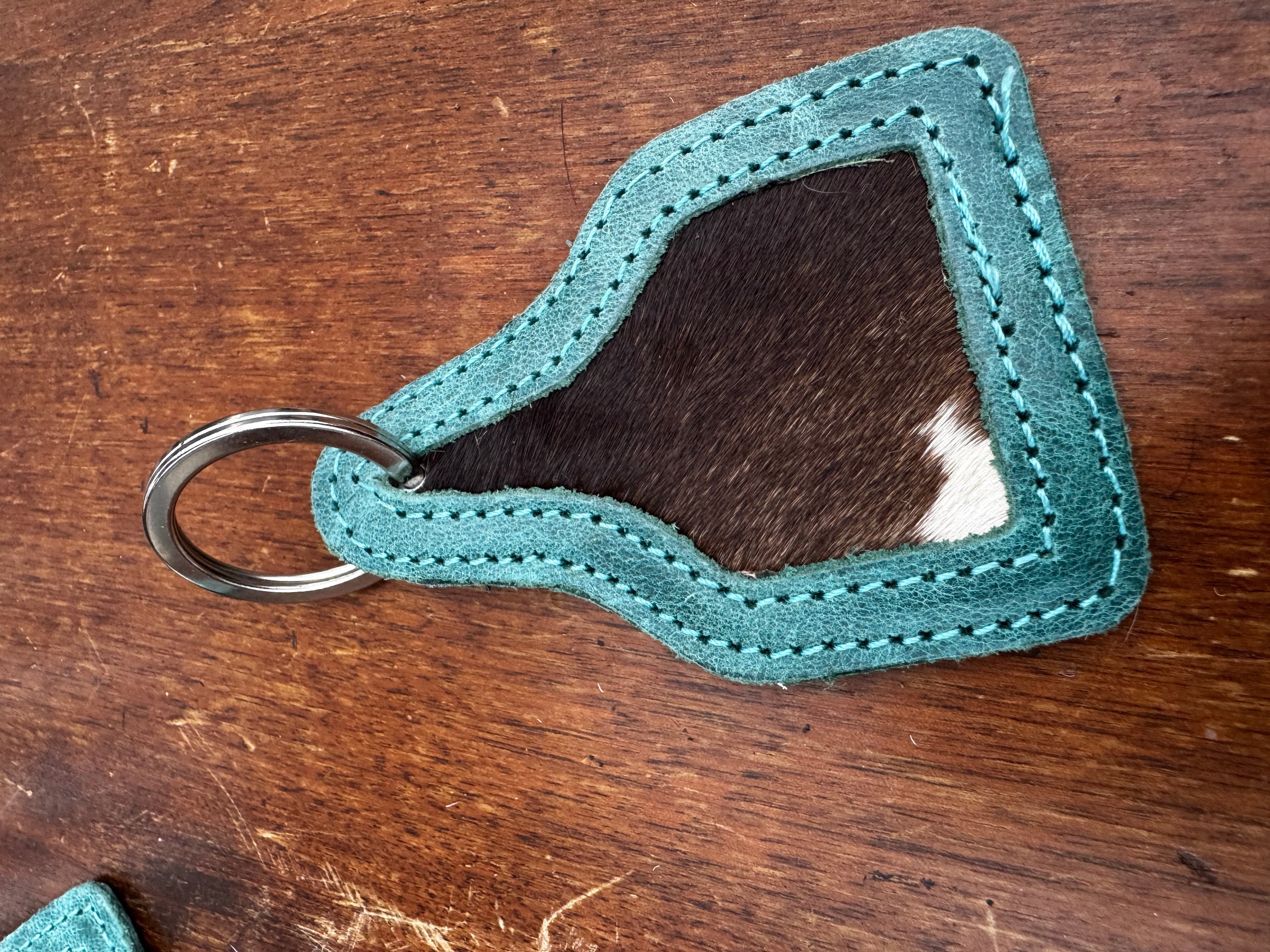 Hair on Hide Leather Keychain