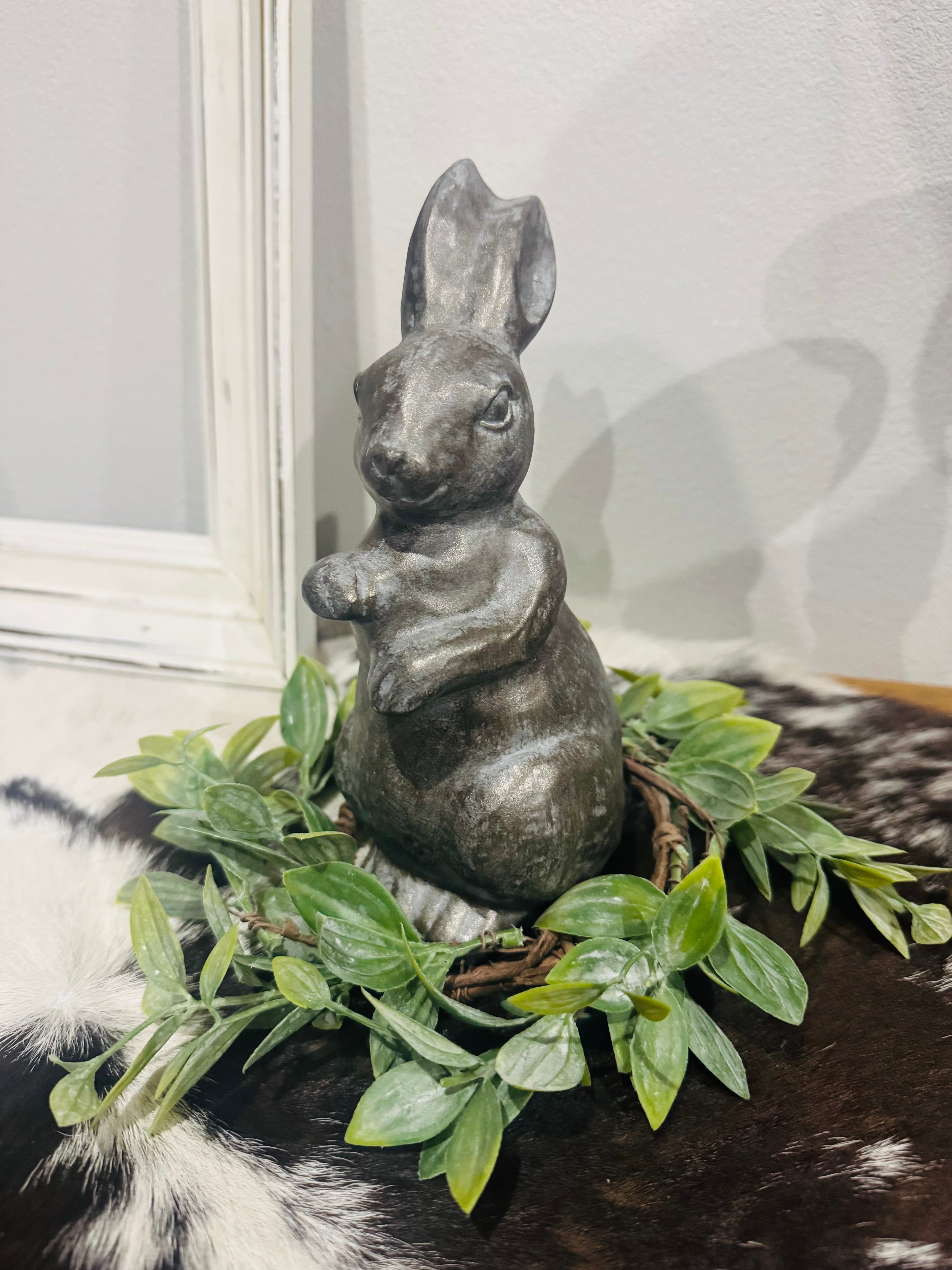 flocked greenery candle ring centerpiece easter spring farmhouse decor