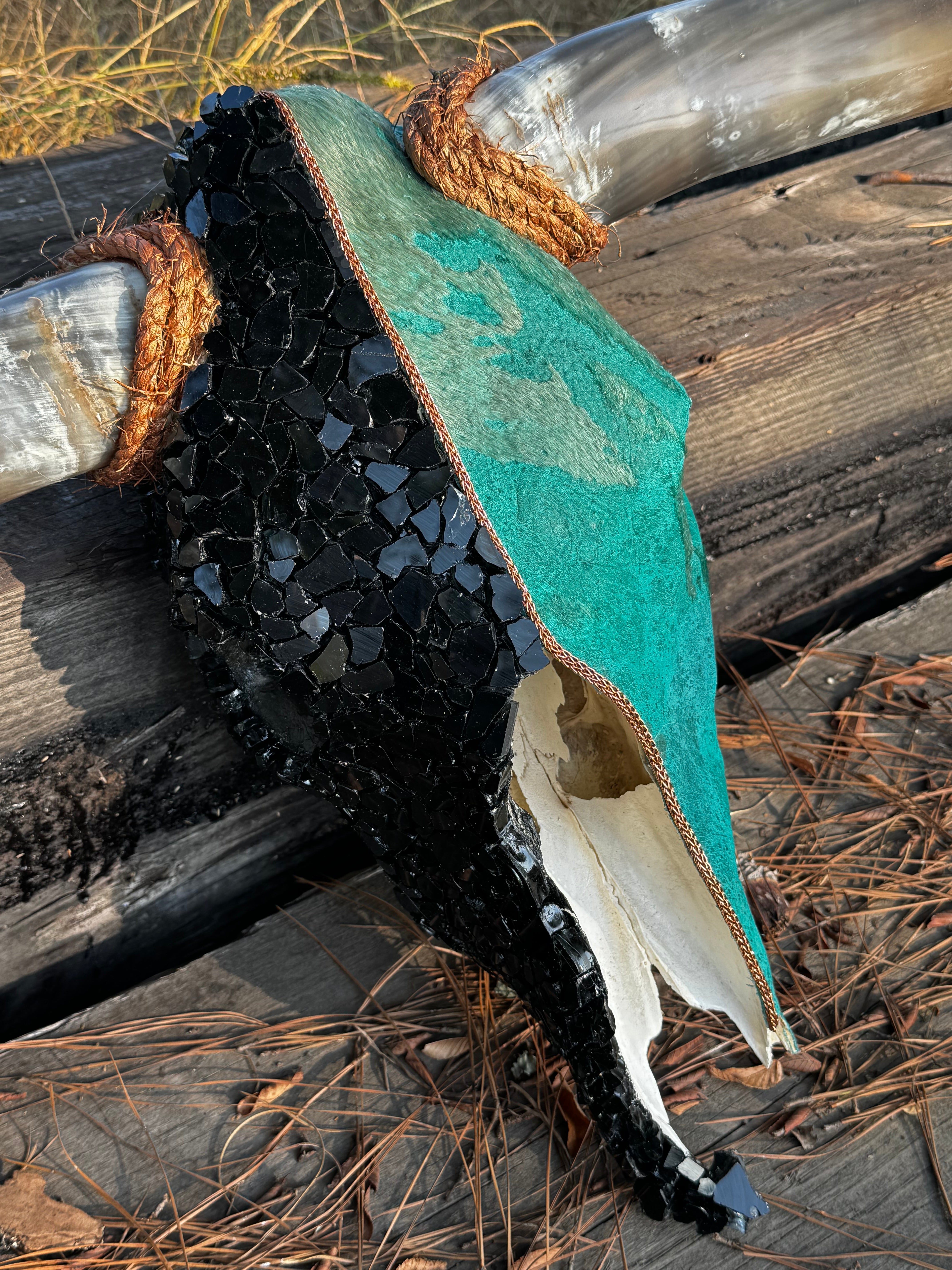 Custom Cow Skull Art Piece