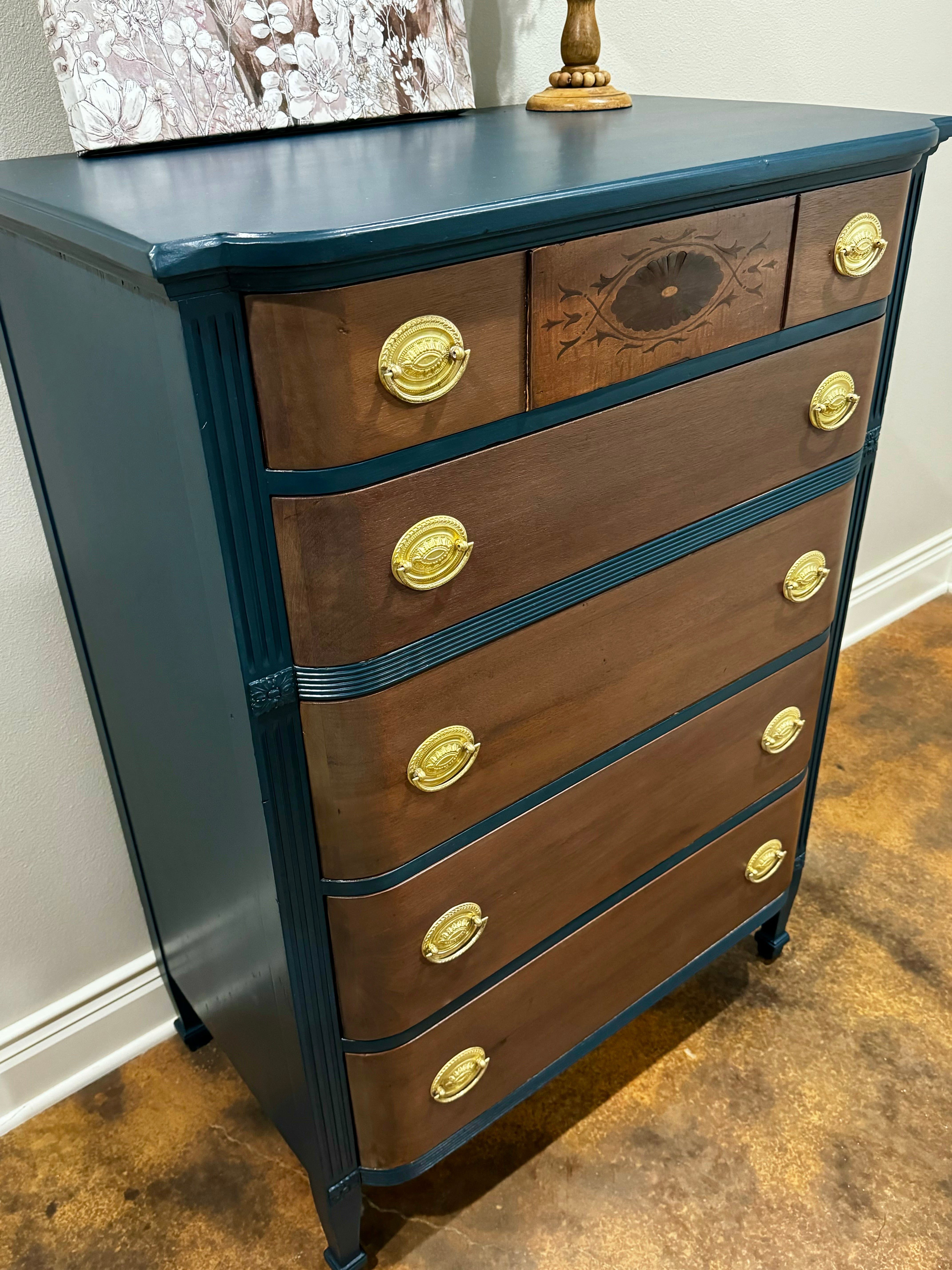 Vintage Empire-Style 5-Drawer Dresser