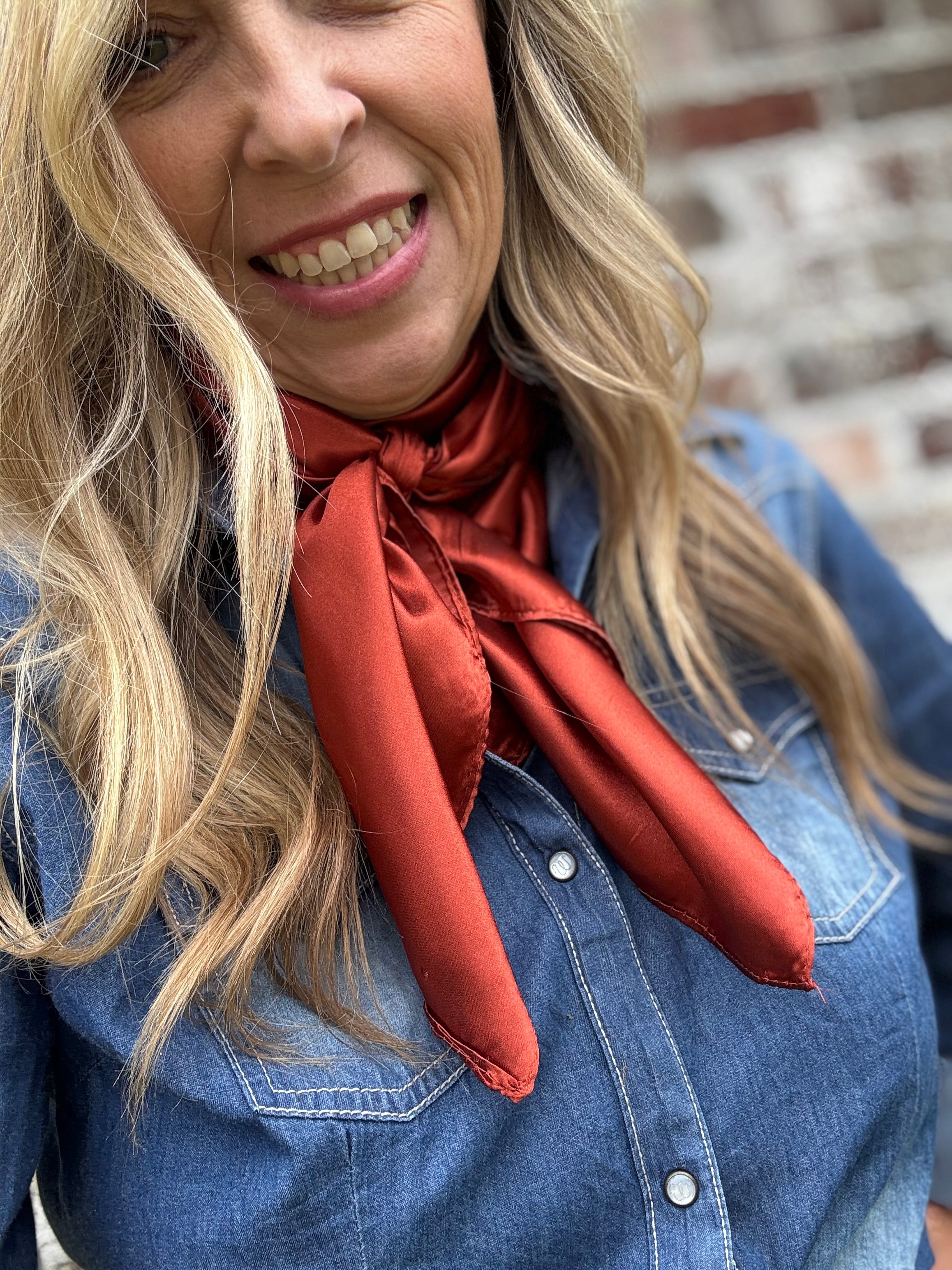 35X35" Solid Rust Wild Rag / Scarf