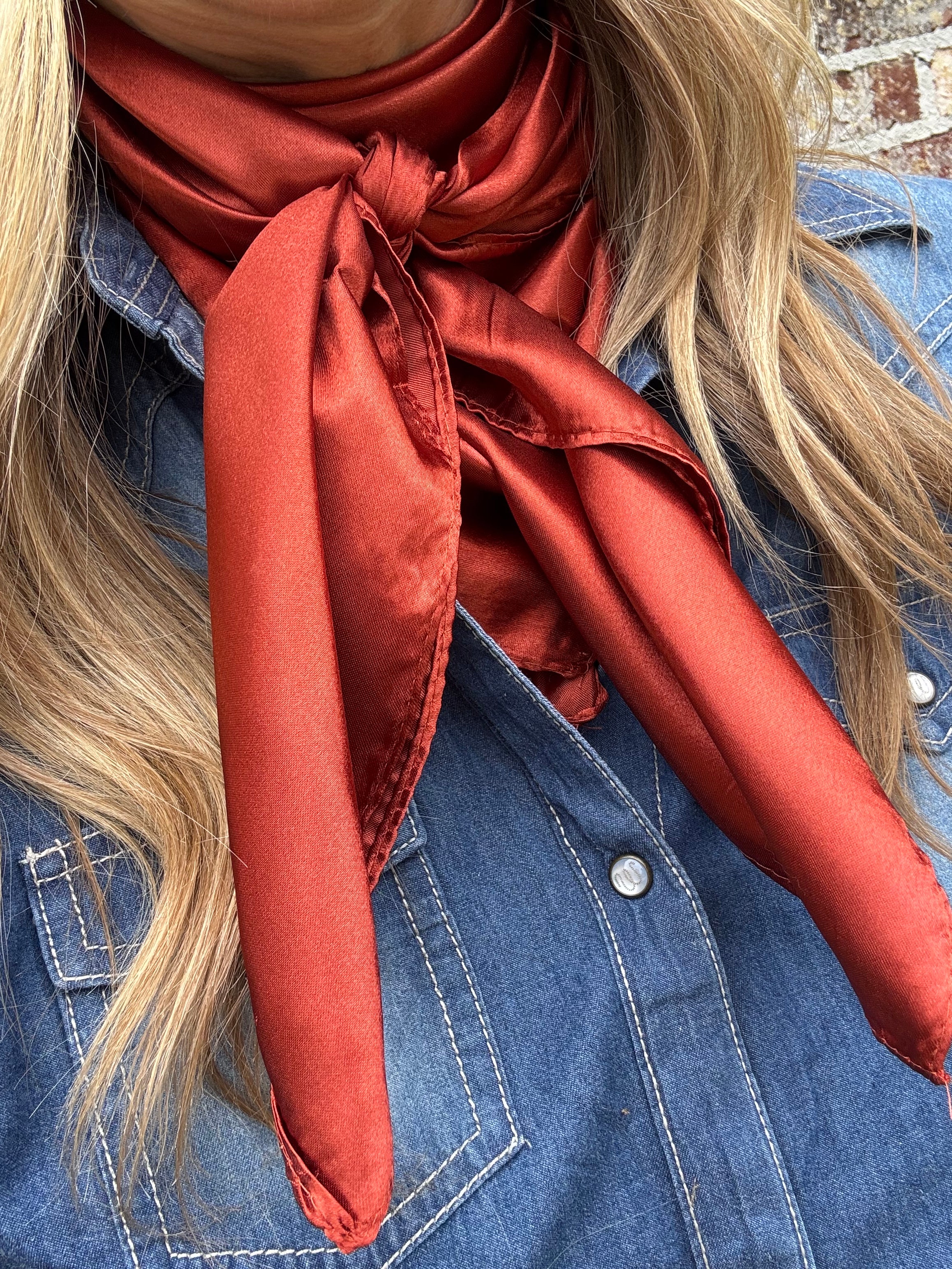 35X35" Solid Rust Wild Rag / Scarf