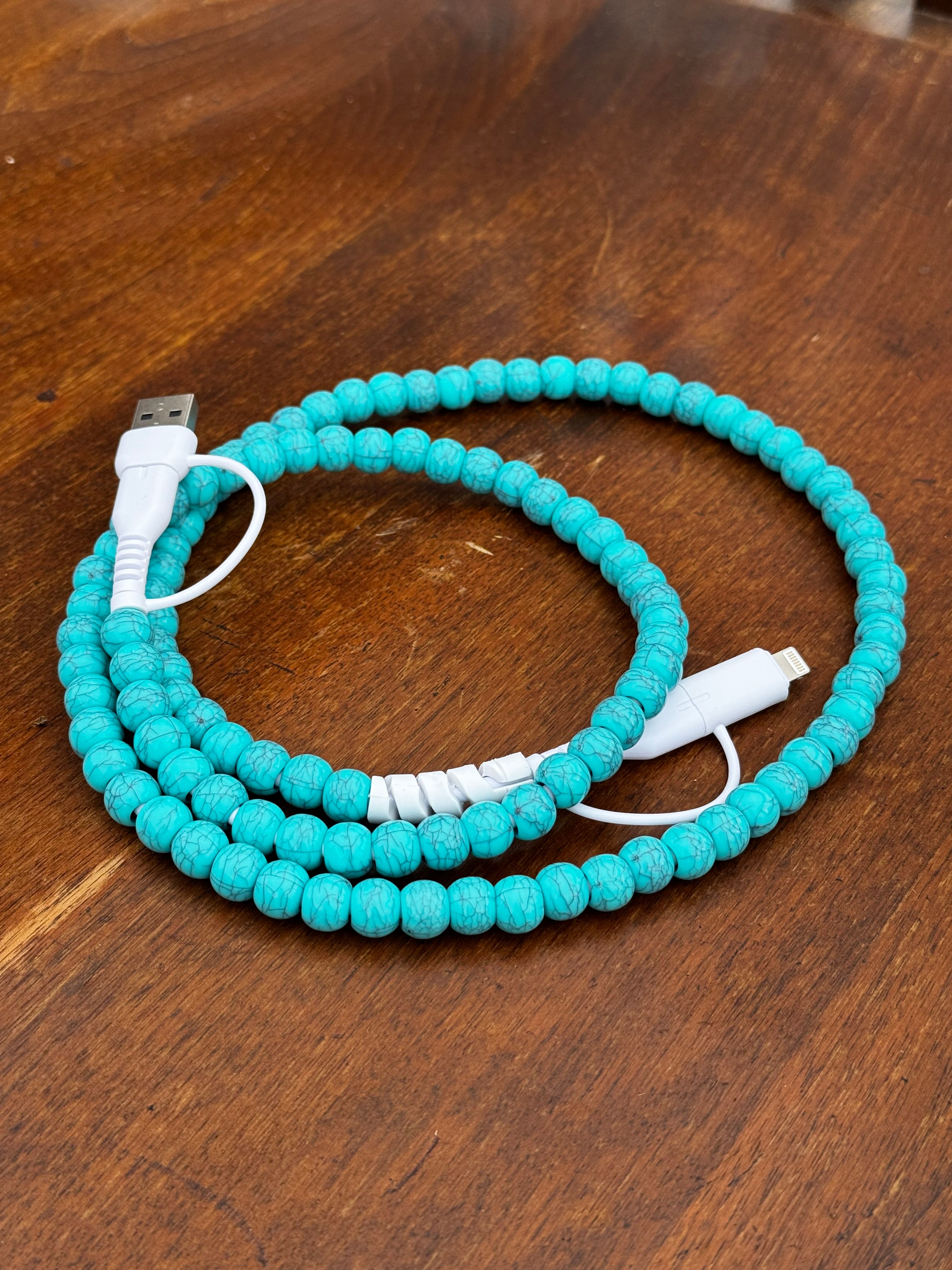 Turquoise beaded charger