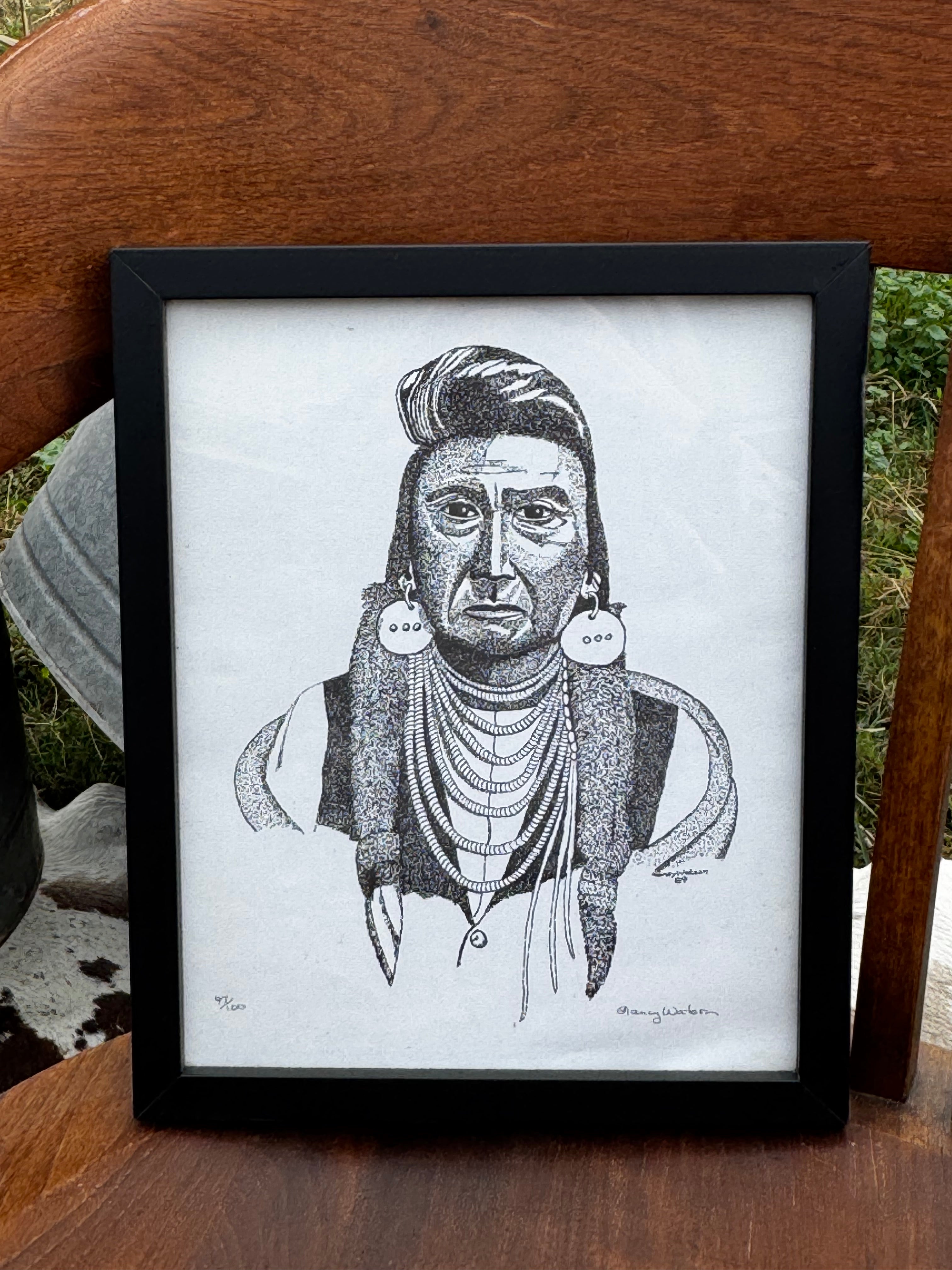 Trio of Framed Vintage Native Chief Prints