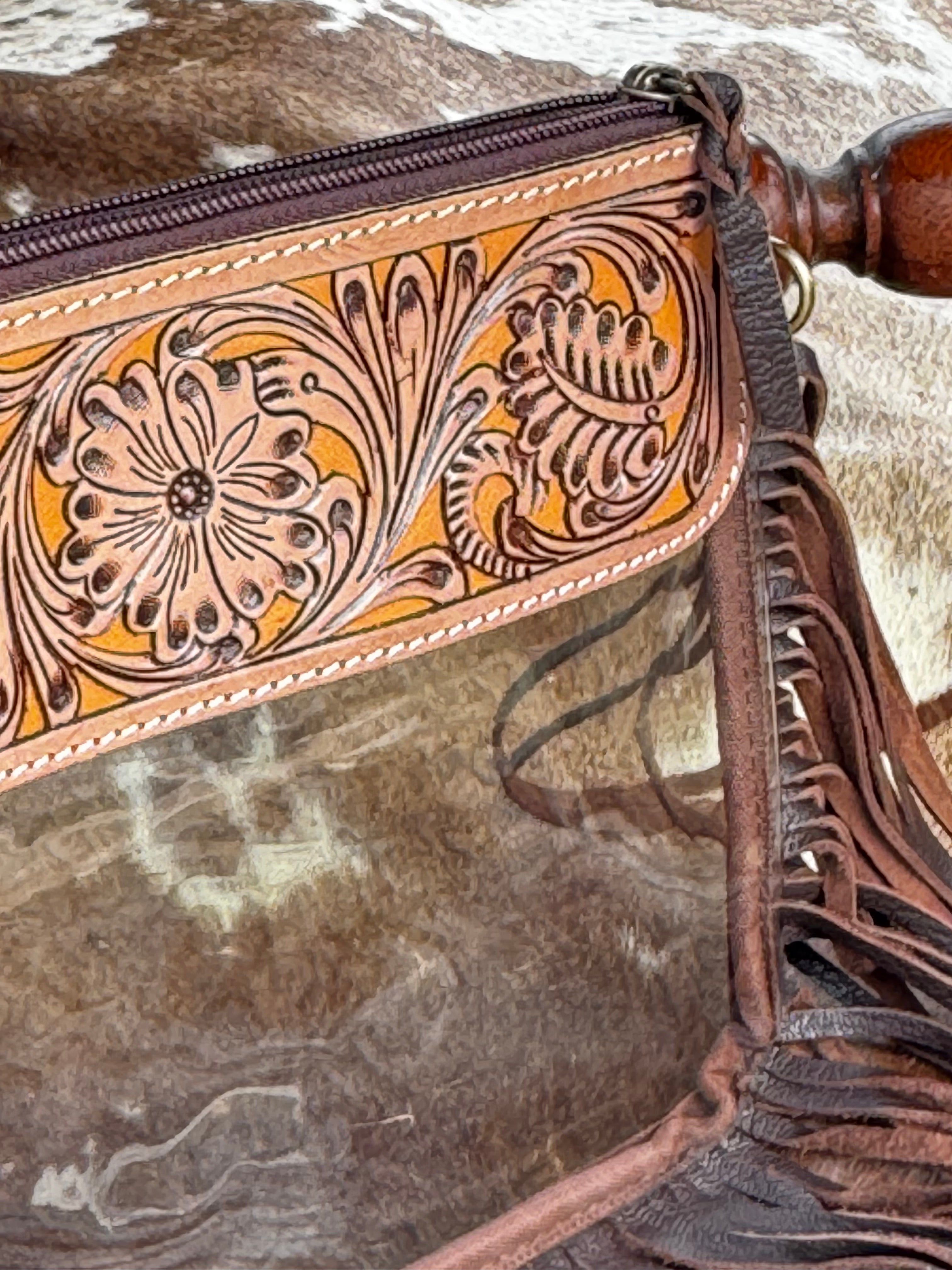 Hand Tooled Clear Purse Crossbody - Concert Game Day Stadium