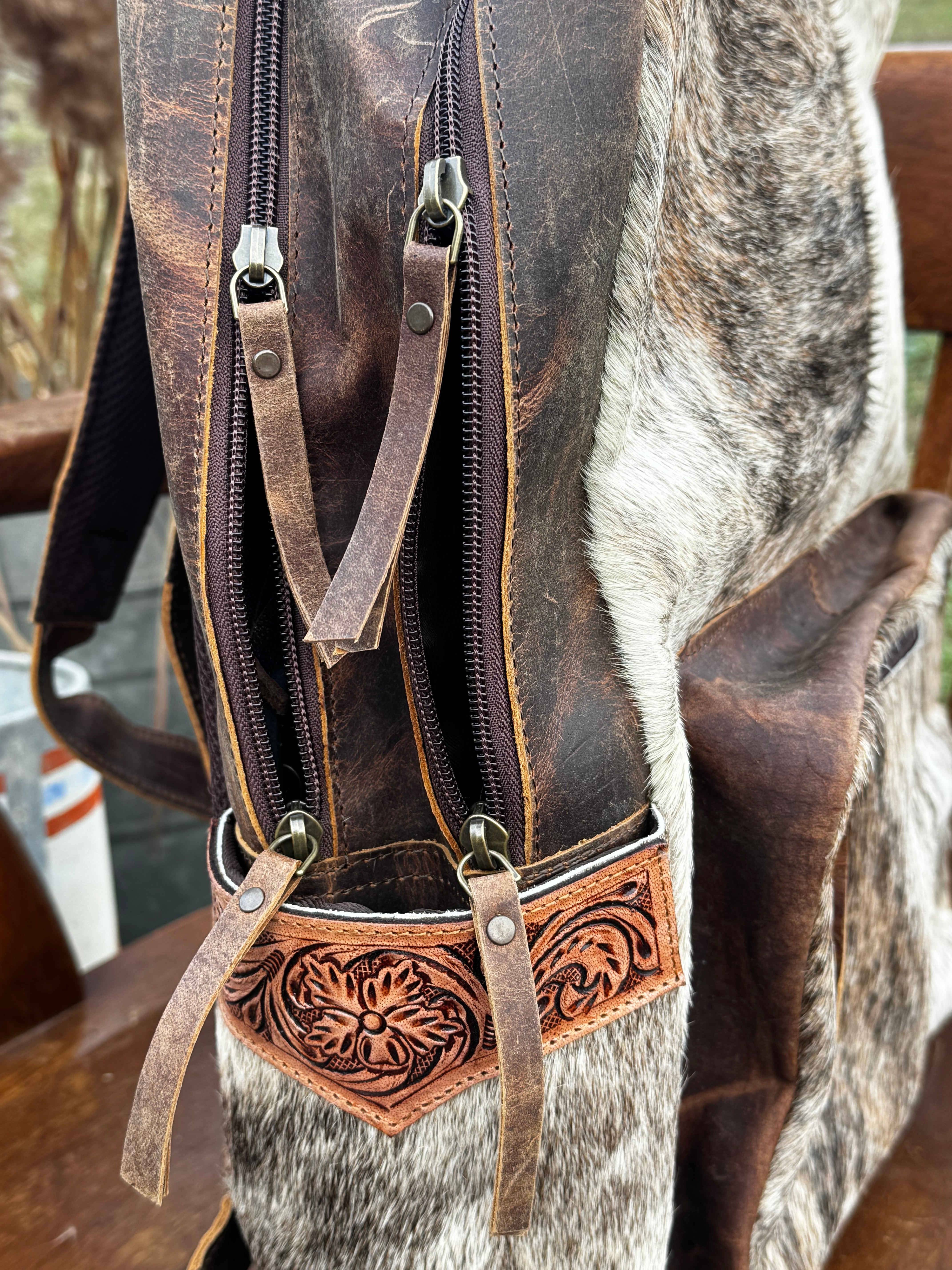 Leather Hair on Hide Backpack