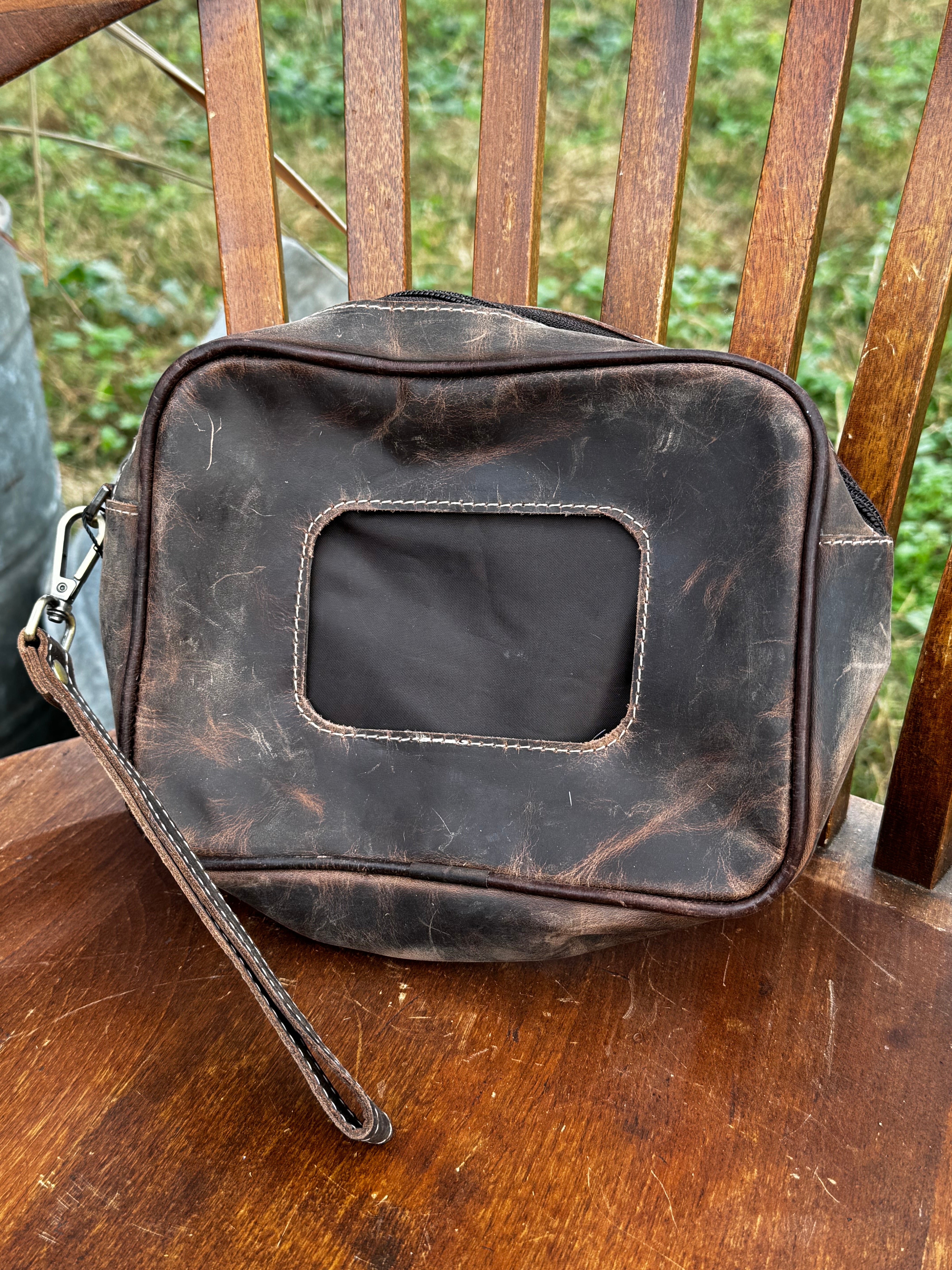 Leather Hide Wipes Cover with Strap