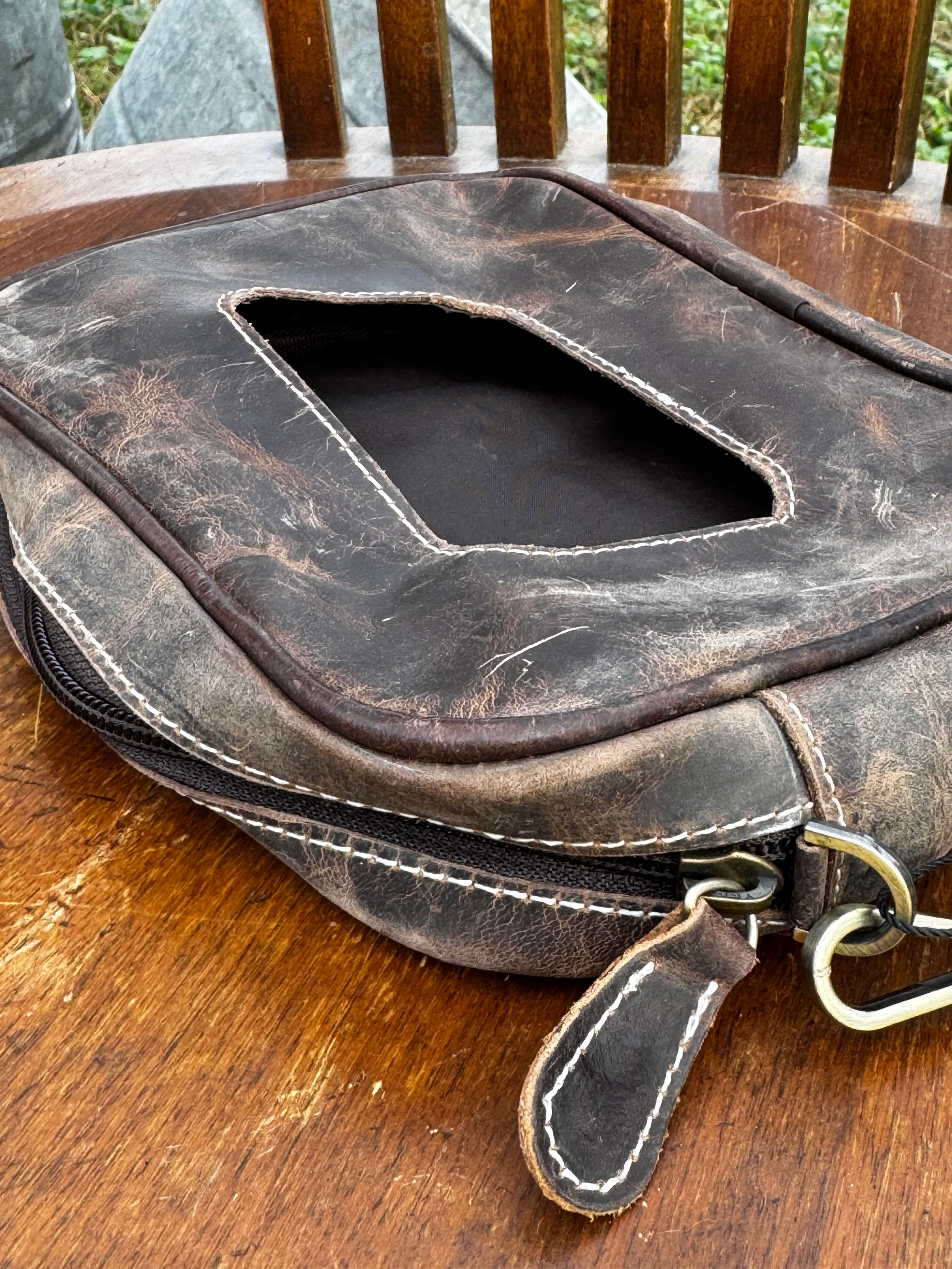 Leather Hide Wipes Cover with Strap