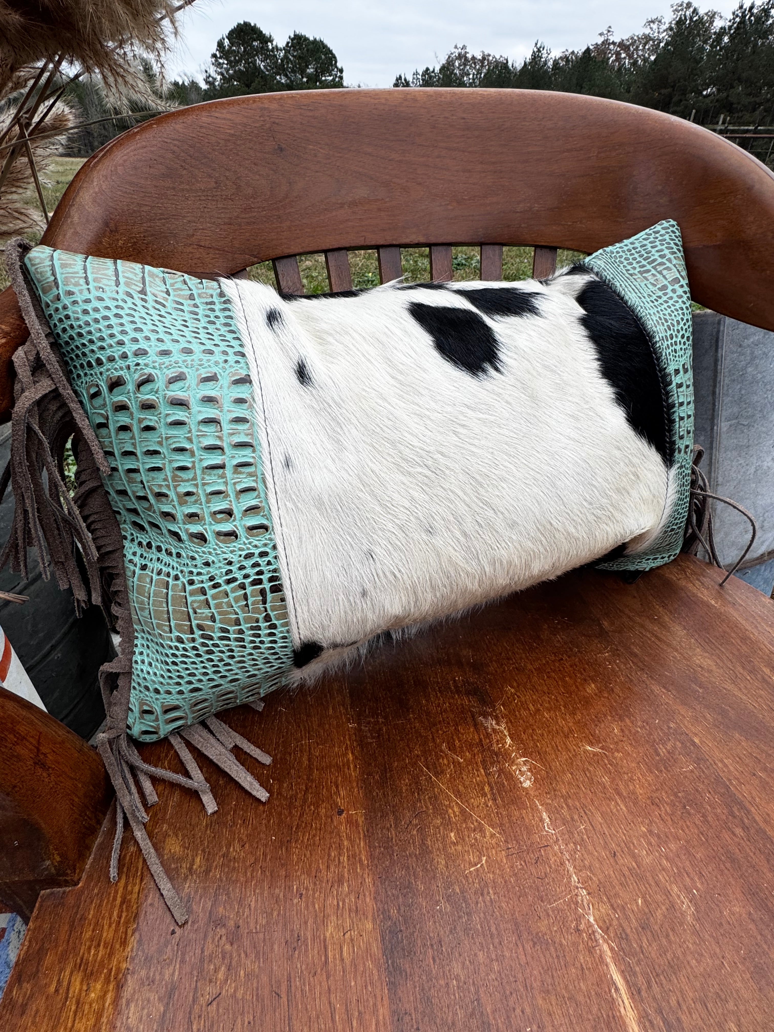 Genuine Leather, Hair on Hide Oblong Pillow Cover