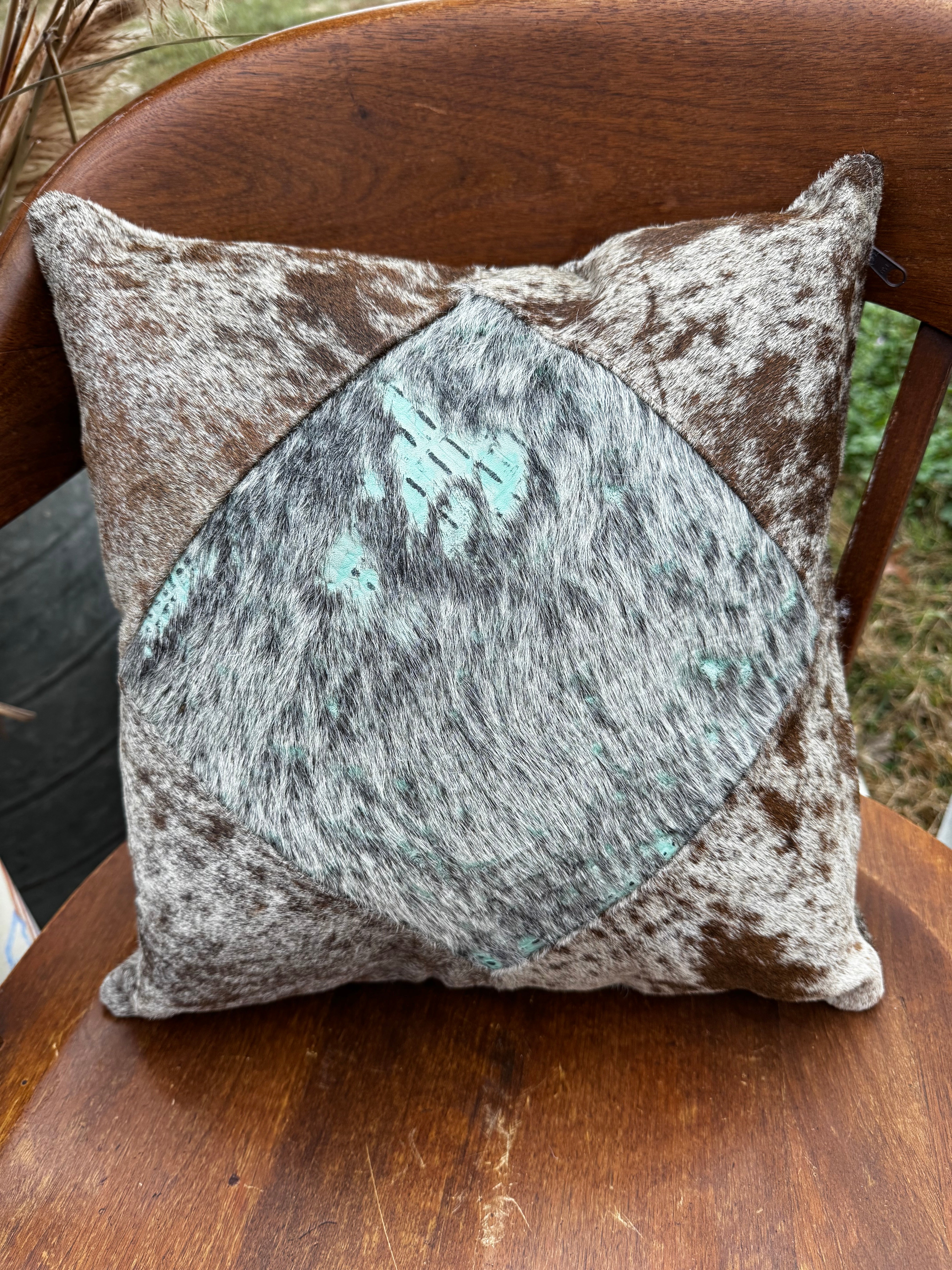 Genuine Leather Hair on HIde 15" Pillow Cover