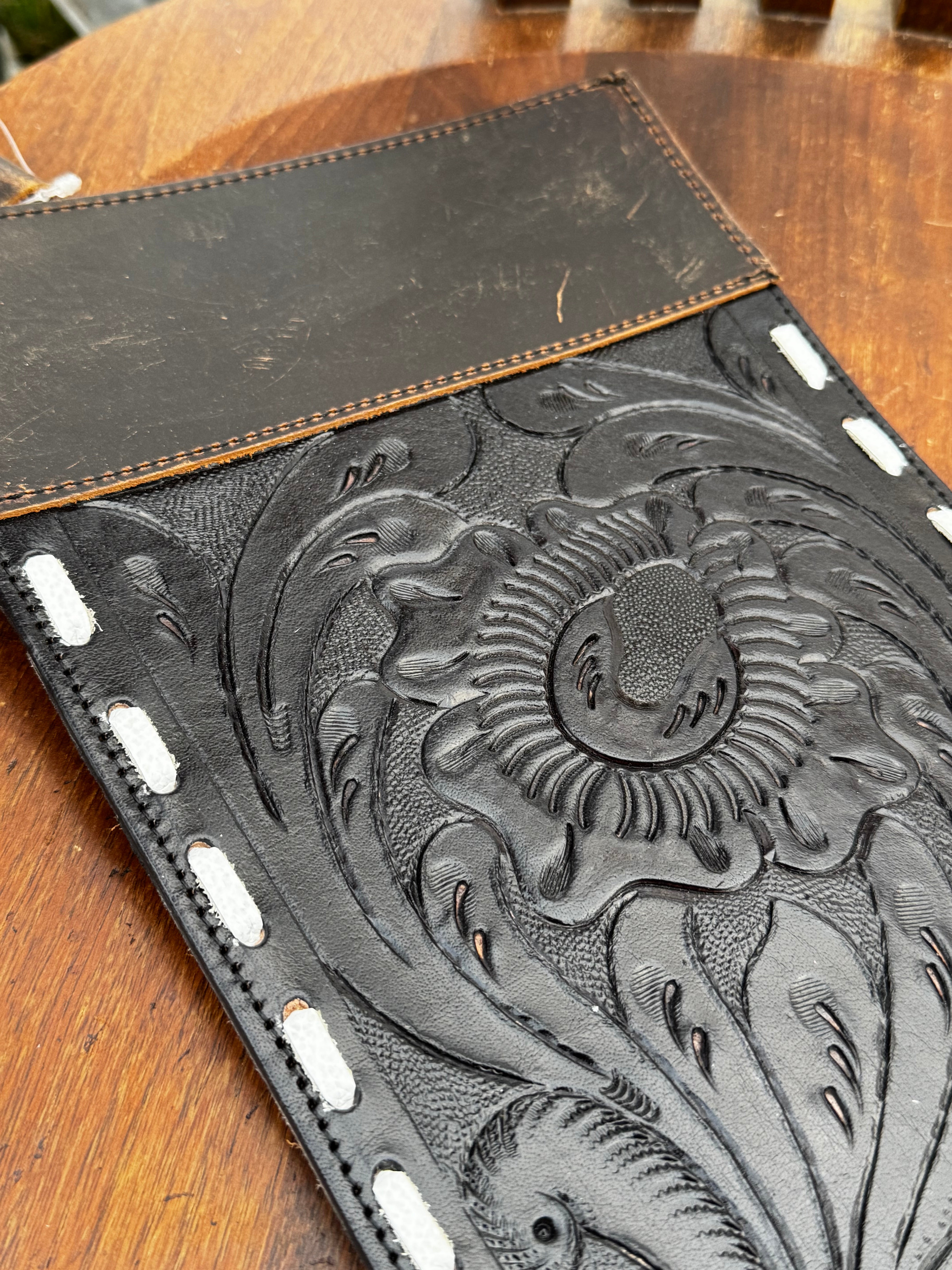 Black Leather Christmas Stocking