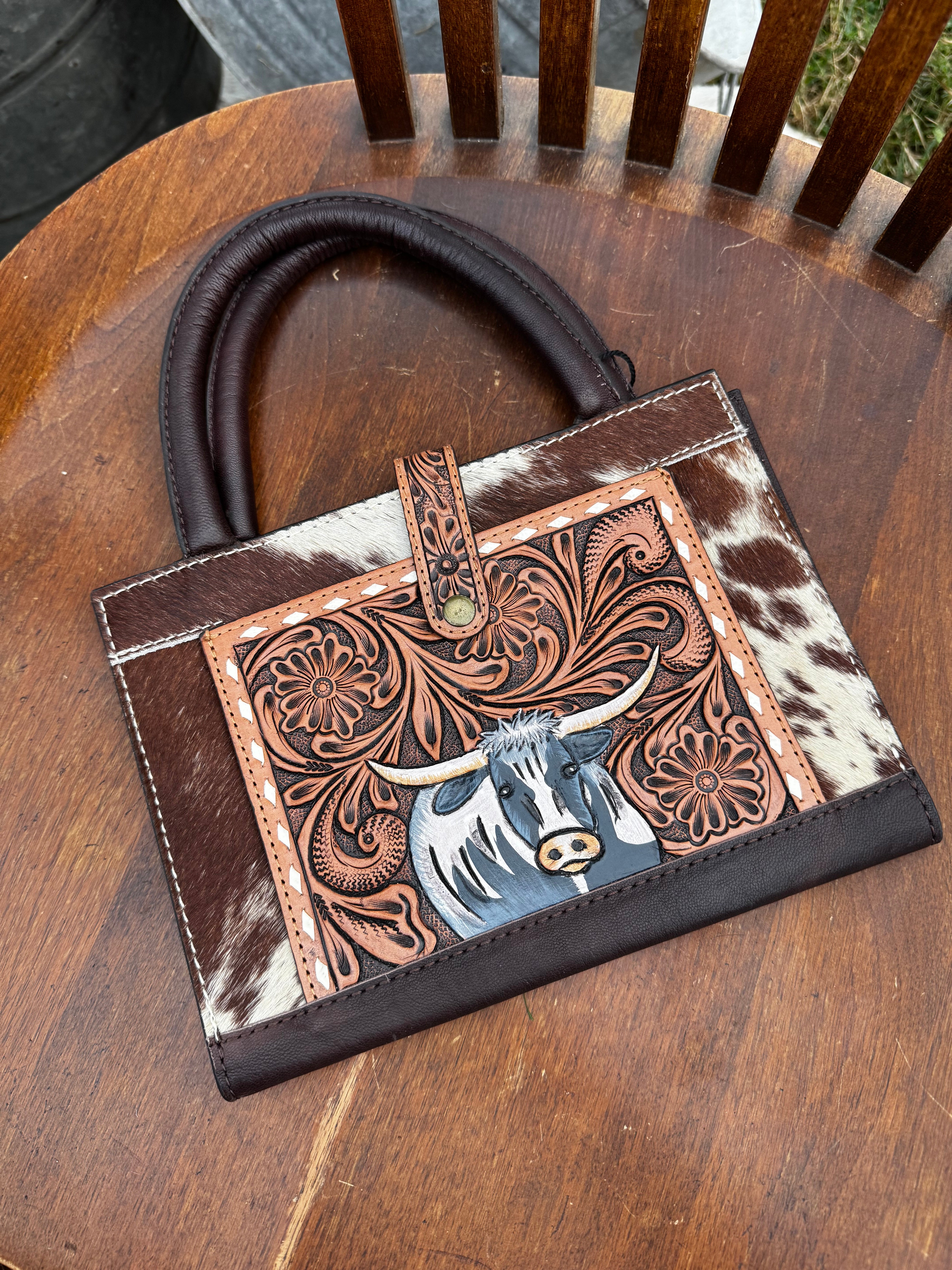Longhorn Steer Leather Bible / Book Cover