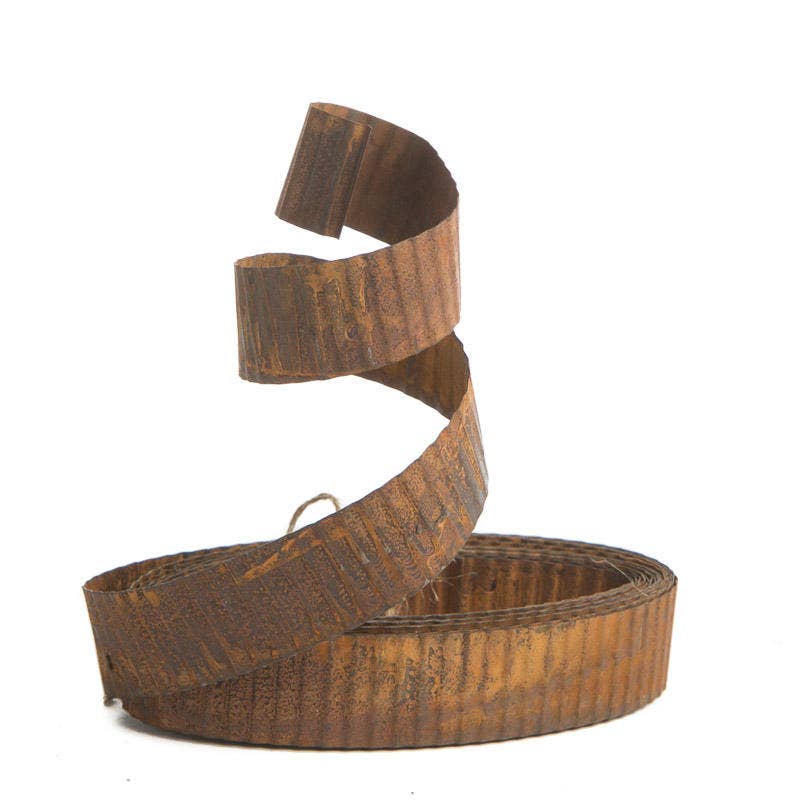 Rusty Tin Corrugated Ribbon (15 feet L x 1 in W)