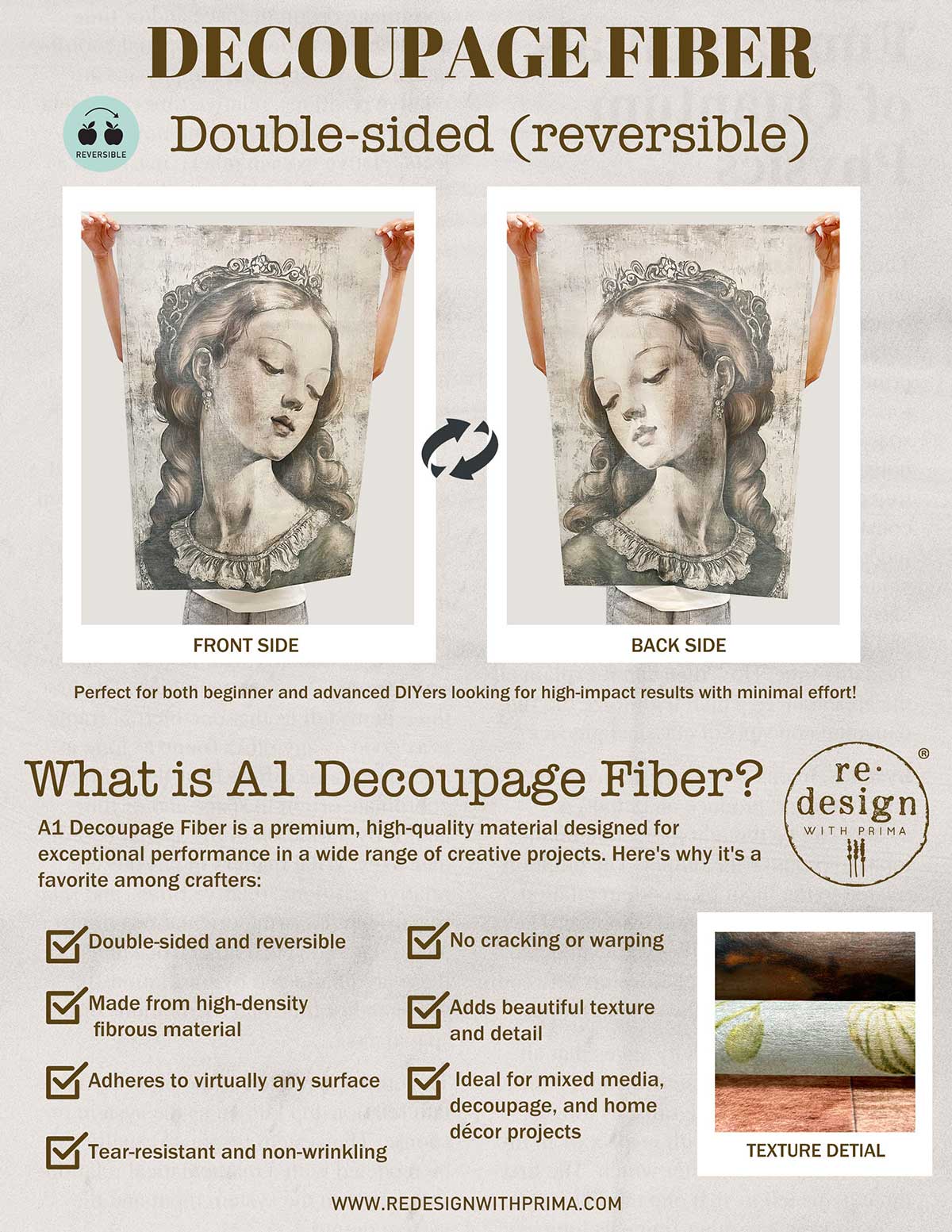 Garden Bunny Tales A3 Decoupage Fiber Paper